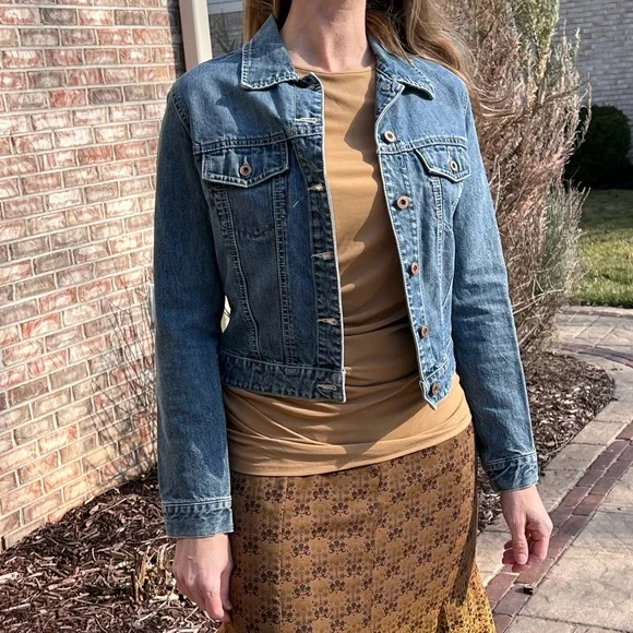 GAP Vintage Y2K Cropped Denim Jacket SZ S! EUC! - Picture 4 of 16